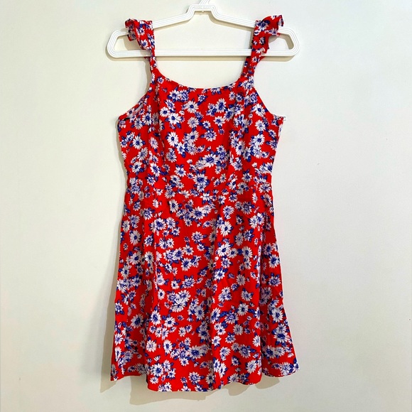FOREVER 21 Women Coral Red Printed A-Line Dress Brand New (Never Worn) - Picture 8 of 14